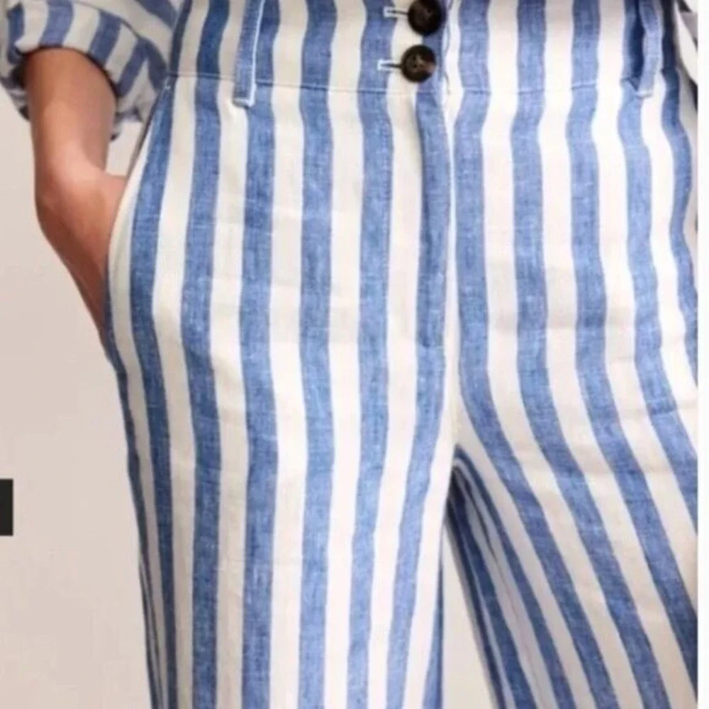 Boden Women's Blue and White Striped Pants - Size 20 - 22L - Picture 4 of 9